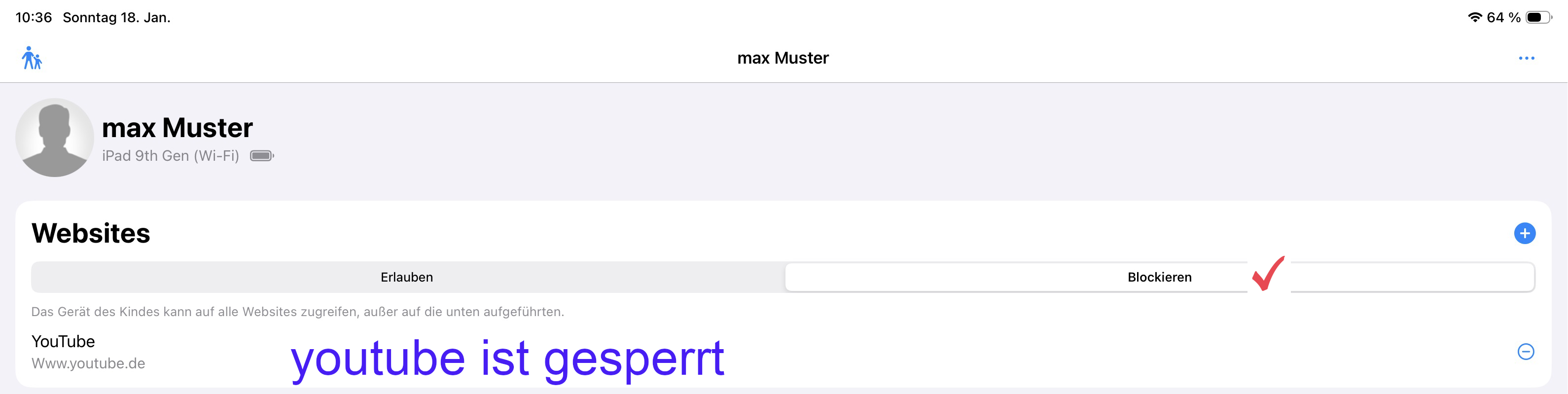 webseiten erlauben oder sperren