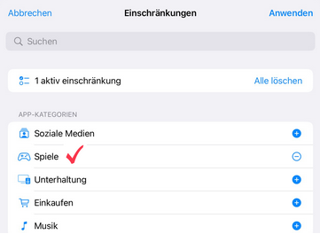 App Gruppen
              sperren